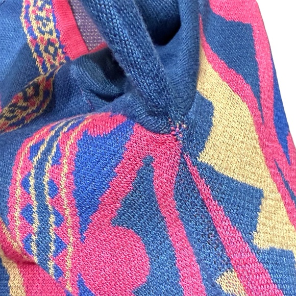 FLYING TOMATO Blue Pink Geometric Bohemian Bodycon A-line Pullover Dress Size M - Picture 13 of 16